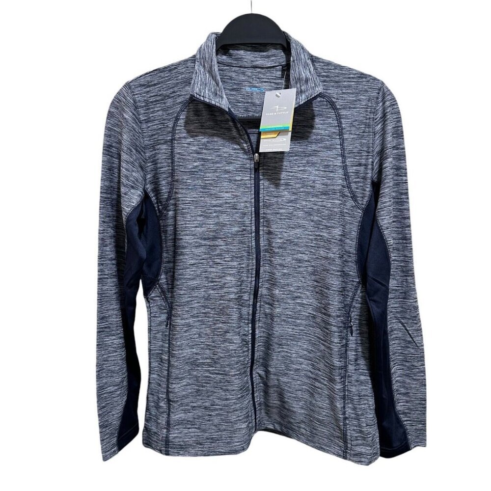Page‎ & Tuttle Womens Size M Navy Blue Colorblock Layering Jacket Athletic NWT